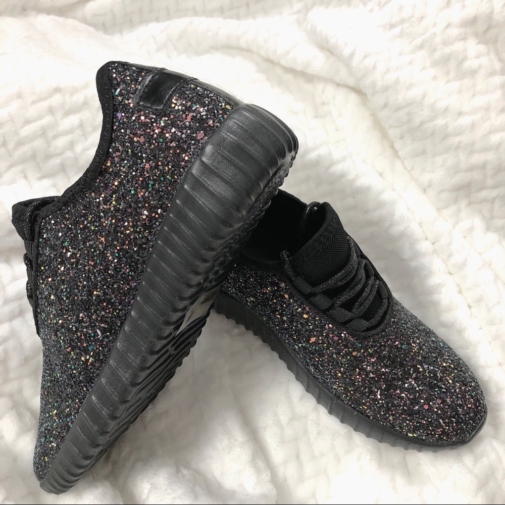 Black multi color glitter sneakers - Picture 2 of 4